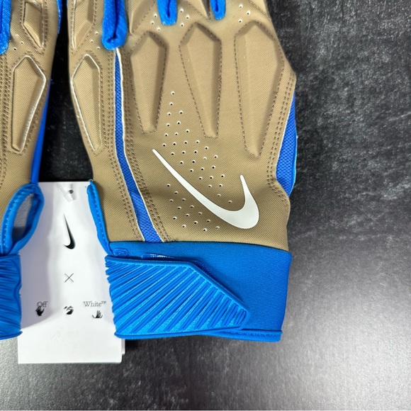 NIKE D TACK X OFF WHITE MENS FOOTBALL GLOVES SIZE XL BLUE KHAKI NEW - Picture 6 of 7